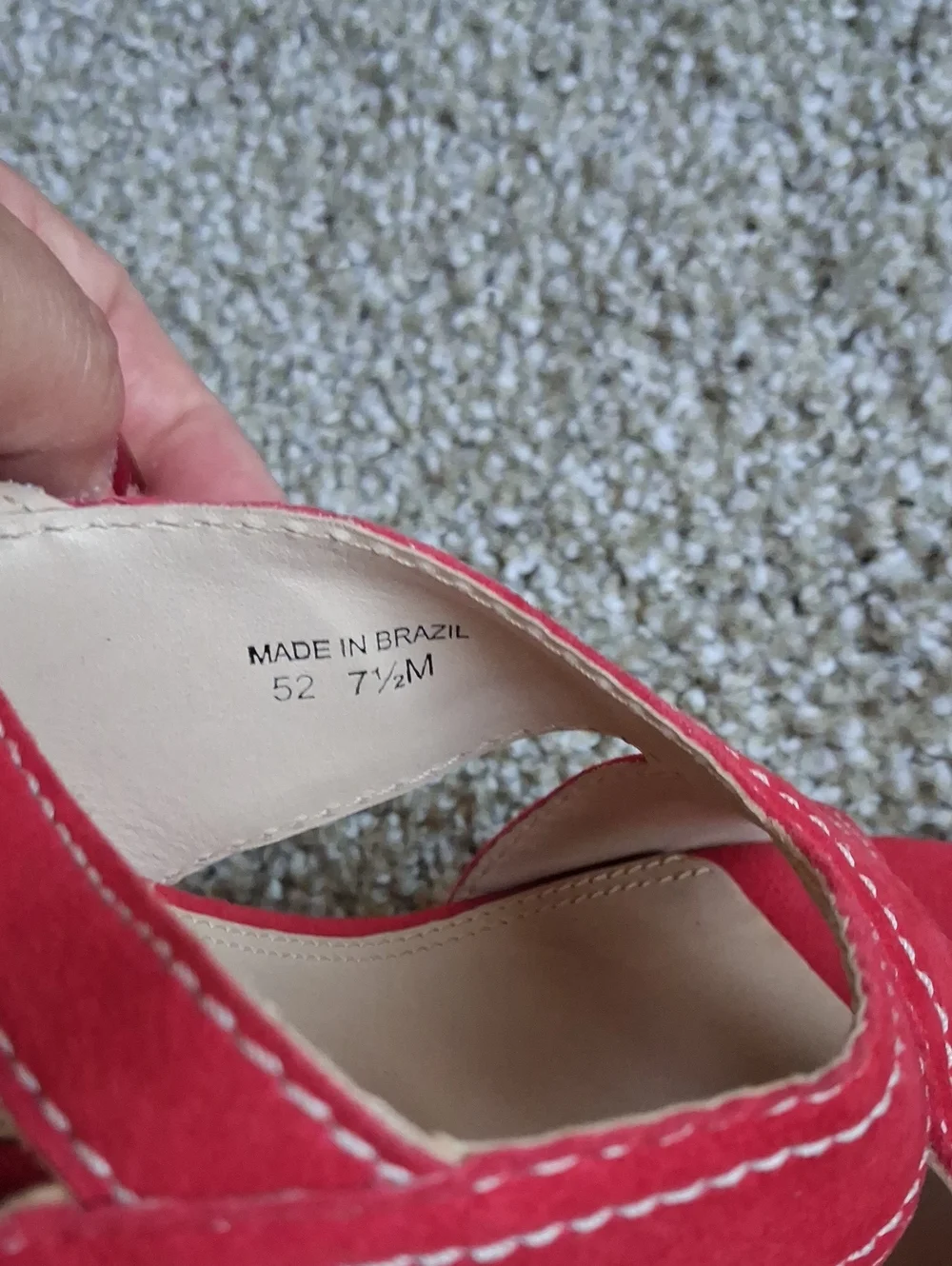 Diane Von Furstenberg Red Suede Cork Wedge Sandals